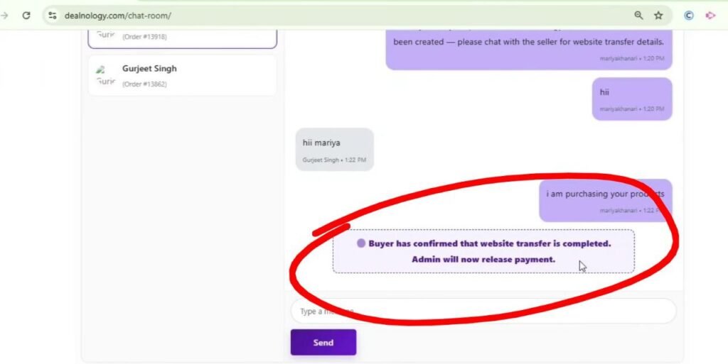 Seller receives money within