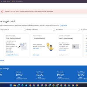 Active AdSense Dashboard Available for Sale | Site Added (Maheshishana.com) | $3 Balance Available