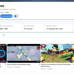 Pin Verified YT Channel Available For Sale - @bosss7866