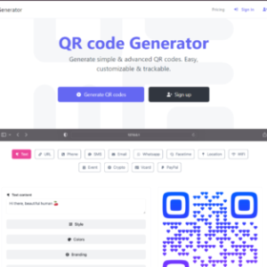 Fully Functional Dynamic Adsense Friendly QR codes Generator Website
