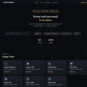Realtwisthub | Premium Designed browser Base Tool Website 20+ Tools Without Adsense
