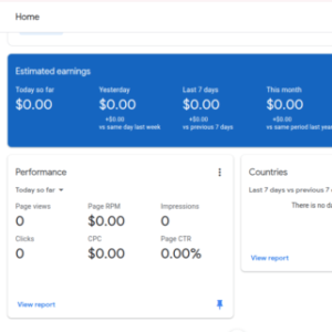 8th month old adsense active dashboard
